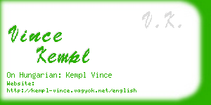 vince kempl business card